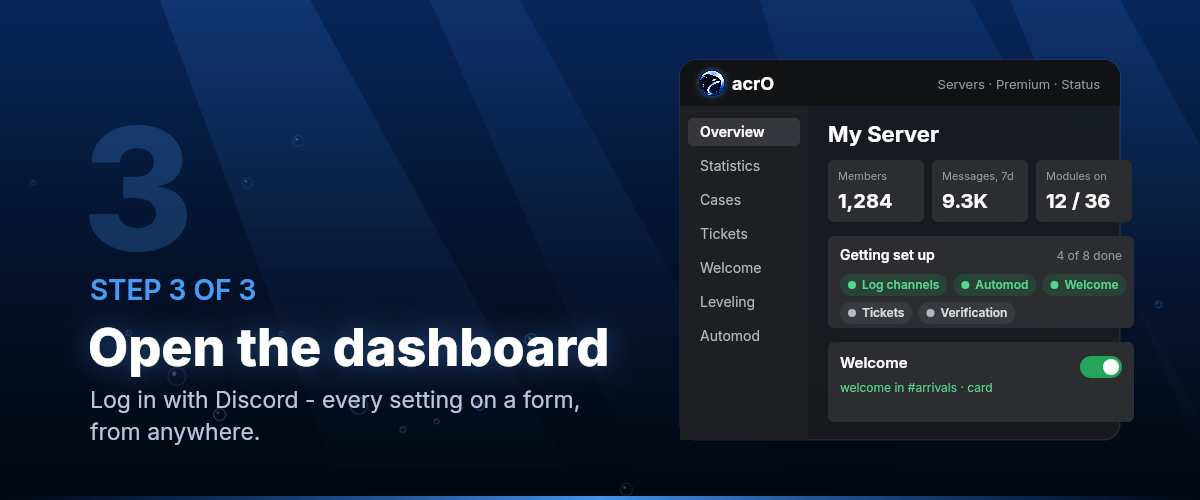 Step 3: Open the dashboard